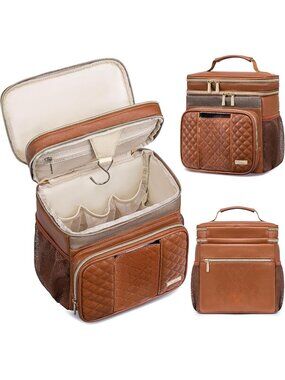 New Large Leather Toiletry Bag for Women Men,Bathroom Bag